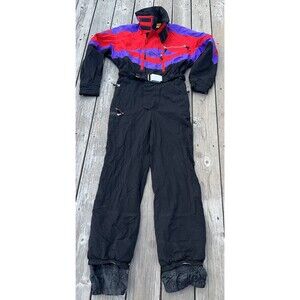Vintage Bogner Men's 38 One Piece Color Block Ski Snow Suit